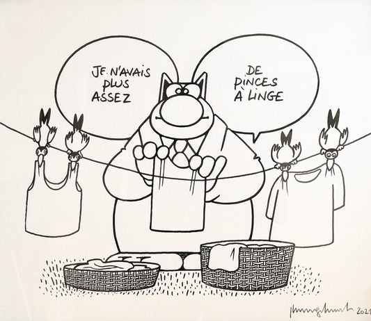 Philippe GELUCK "Oiseaux, pince à linge"